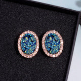 New Fashion Round Stud Earrings For Women Charm Crystal Earrings Brincos Wedding Earring Jewelry Elegant Gift E1720