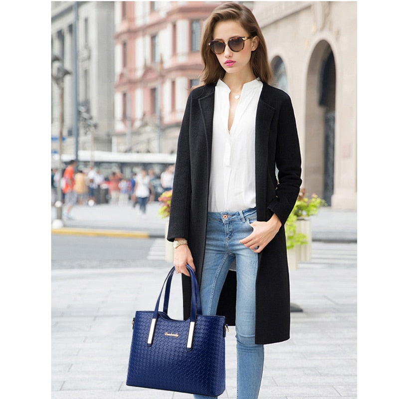 Fashion 3 Sets Women Handbags 2020 High Quality Patent Leather Women Luxury Brands Tote+Ladies Shoulder Messenger Bag+Clutch