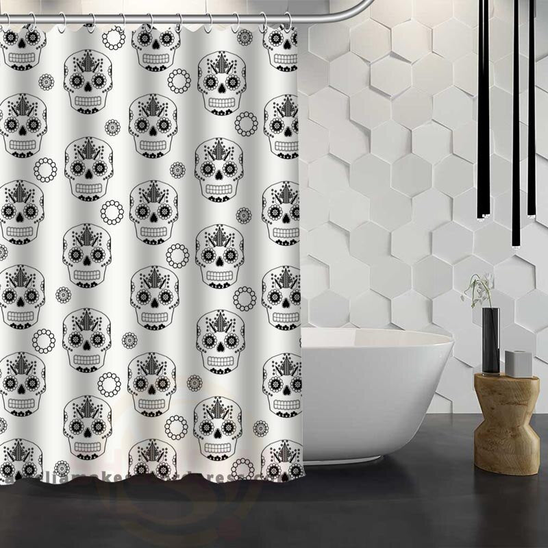 Custom Classic Striped Pattern Shower Curtain With Hooks High Defintion Printing Fabric Shower Curtain for Bathroom