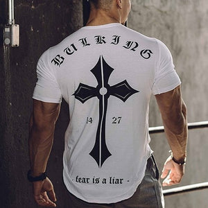 Mens Cotton T-shirt 2018 New Gyms Fitness Workout t shirt Man Summer Casual Fashion Creativity Print Tees Tops Brand Clothing