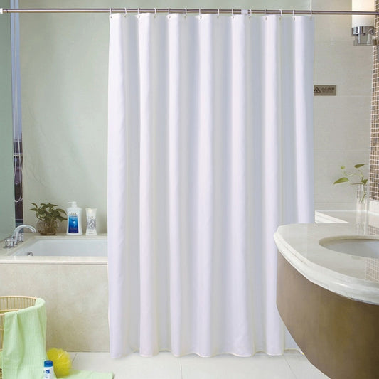 White Shower Curtains Waterproof Thick Solid Bath Curtains For Bathroom Bathtub Large Wide Bathing Cover 12 Hooks rideau de bain