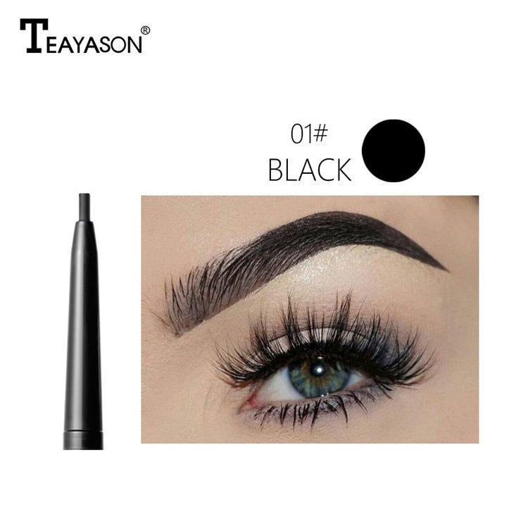 Waterproof Natural Long Lasting Paint Tattoo Eyebrow Black Brown Eyebrow Pencil With Brush Makeup