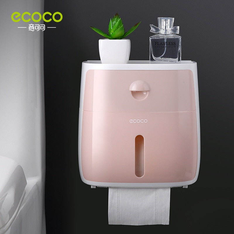 GUNOT Portable Toilet Paper Holder Wall-mounted Paper Dispenser For Bathroom Plastic Tissue Storage Box Bathroom Accessories Set