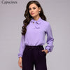 Women Fashion Bow Tie Chiffon Blouse Shirt 2020 Spring Autumn Elegant Office lady Blouses Long Sleeve Casual Shirts Solid Tops
