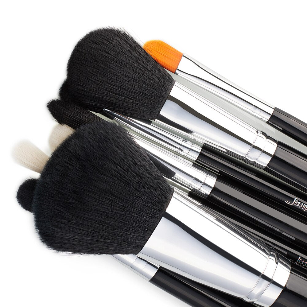 Jessup Pro 15pcs Makeup Brushes Set Black/Silver Cosmetic Make up Powder Foundation Eyeshadow Eyeliner Lip Brush Tool beauty