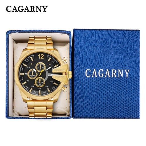 Mens Watches Top Brand Luxury Gold Steel Quartz Watch Men Cagarny Casual Male Wrist Watch Military Relogio Masculino Dropship