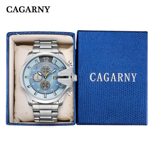 Mens Watches Top Brand Luxury Gold Steel Quartz Watch Men Cagarny Casual Male Wrist Watch Military Relogio Masculino Dropship