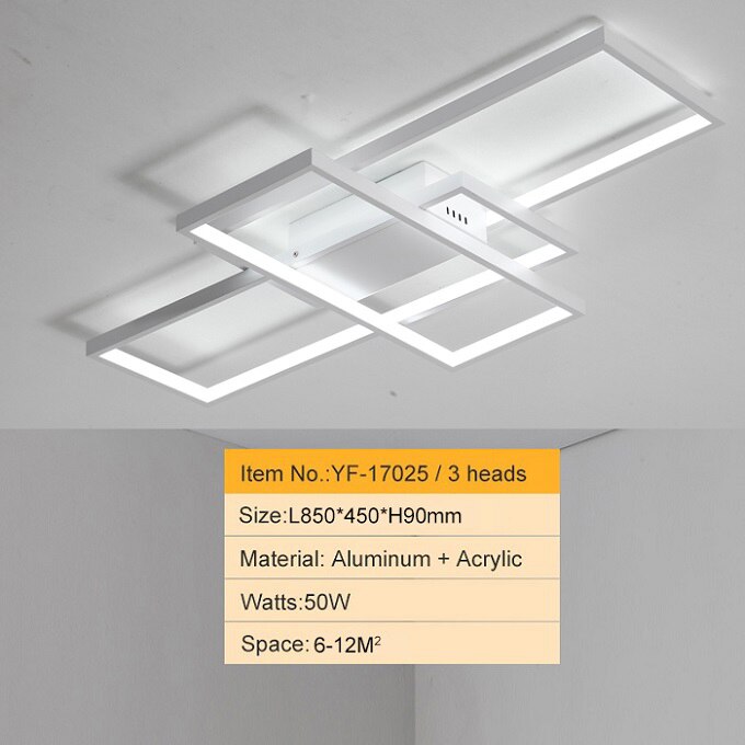 NEO Gleam Rectangle Aluminum Modern Led ceiling lights for living room bedroom AC85-265V White/Black Ceiling Lamp Fixtures