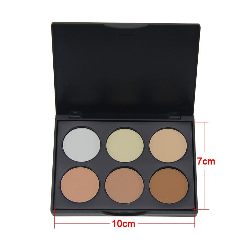 New 6 Colors Contour Pressed Face Concealer Highlighting Bronzing Powder Makeup Blush Palette MH88