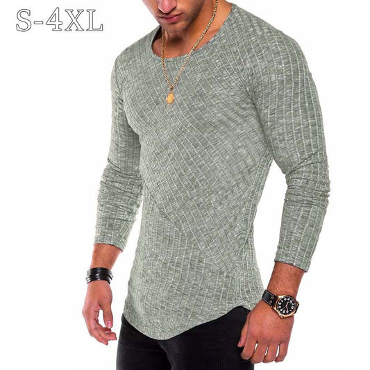 Plus Size S-4XL Slim Fit Sweater Men 2020 Spring Autumn Thin O-Neck Knitted Pullover Men Casual Solid Mens Sweaters Pull Homme