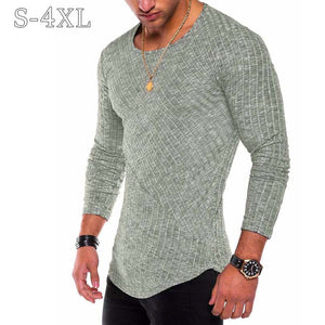 Plus Size S-4XL Slim Fit Sweater Men 2020 Spring Autumn Thin O-Neck Knitted Pullover Men Casual Solid Mens Sweaters Pull Homme