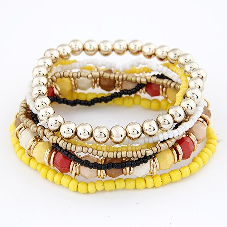 2017 Bohemian Fashion Jewelry MutiLayer Beads Bracelets & Bangles for Women Elastic Strand Pulseras Mujer Femme Bijouterie