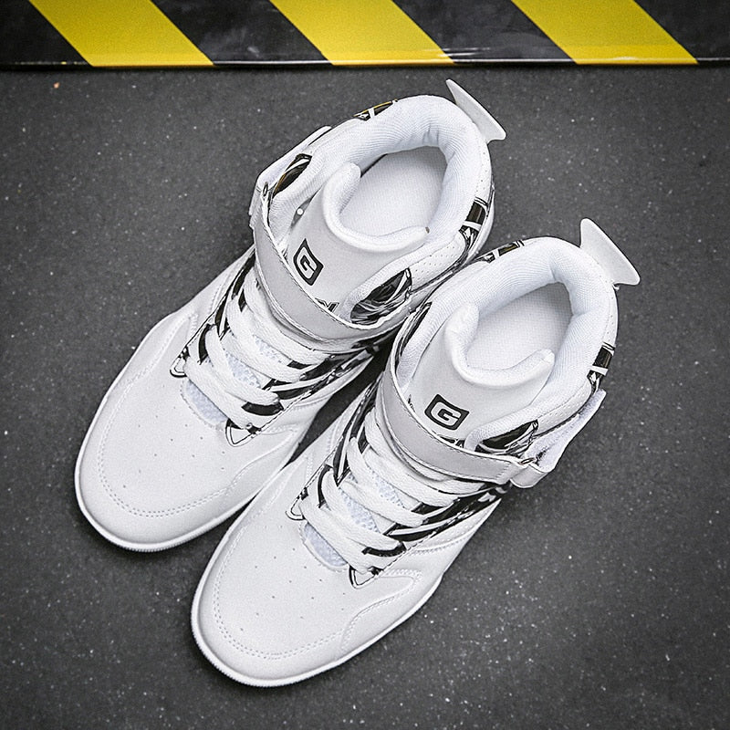 New 2020 High Top Sneakers Men Casual Shoes Breathable White Shoes