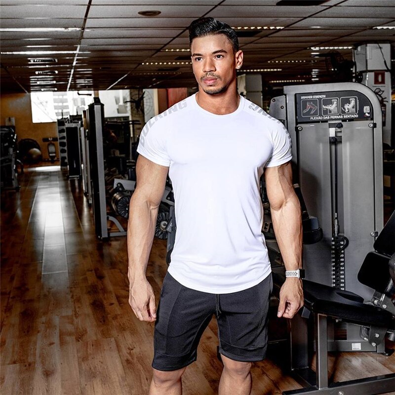 New arrival Bodybuilding and Fitness Shirts Mens Short Sleeve T-shirt GymS Shirt Men Muscle Tights Gasp Fitness T Shirt tops