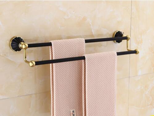 Bathroom Accessories Zinc alloy black gold Finish Towel Ring Robe Hook Toilet Brush Holder Towel Bar Bathroom Set Paper Holder