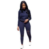 2021 New Two Piece Set Tracksuit Women Spring Sportwear Suit Hoodies Sweatshirt+Hollow Pants 2 Piece Set Women Outfits Sets