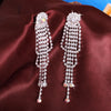 Hesiod Silver Color Women Earrings Full Crystal Long Tassel Leaf Star Pendant Earrings for Wedding Romantic Christmas Gifts