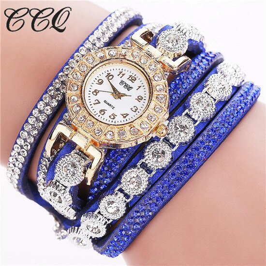 CCQ Fashion Luxury Women Rhinestone Bracelet Watches Ladies Quartz Watch Casual Women Wristwatches Clock Relogio Feminino Hot