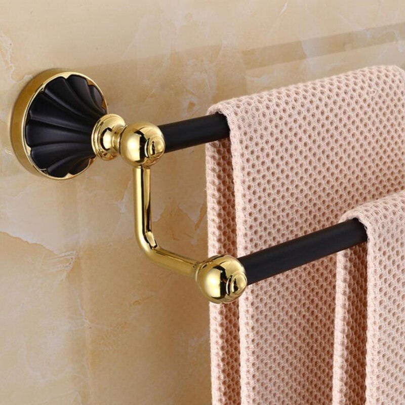 Bathroom Accessories Zinc alloy black gold Finish Towel Ring Robe Hook Toilet Brush Holder Towel Bar Bathroom Set Paper Holder