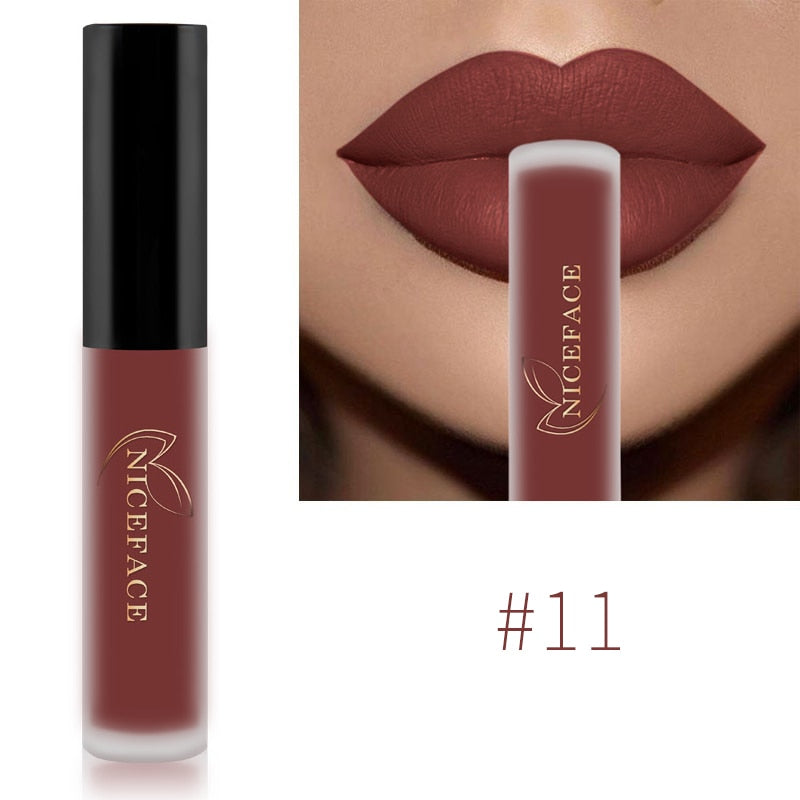 Lip Gloss 34 Colors Nude Matte Liquid Lipstick Red Mate Waterproof Long Lasting Moisturizing Lipgloss Lip Makeup Cosmetics