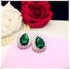 925 Sterling Drop Earrings For Women Artificial Emerald Vintage Fine Jewelry Cubic Zirconia Green Stone Luxury Eardrop Brincos