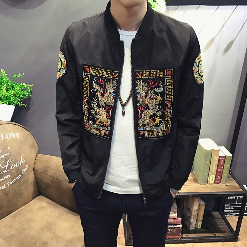 Spring Autumn Bomber Jacket Men 2021 New Fashion Chinese Long Pao Jackets Men Slim Fit Casual Mens Coats Windbreaker 5XL-M Sale