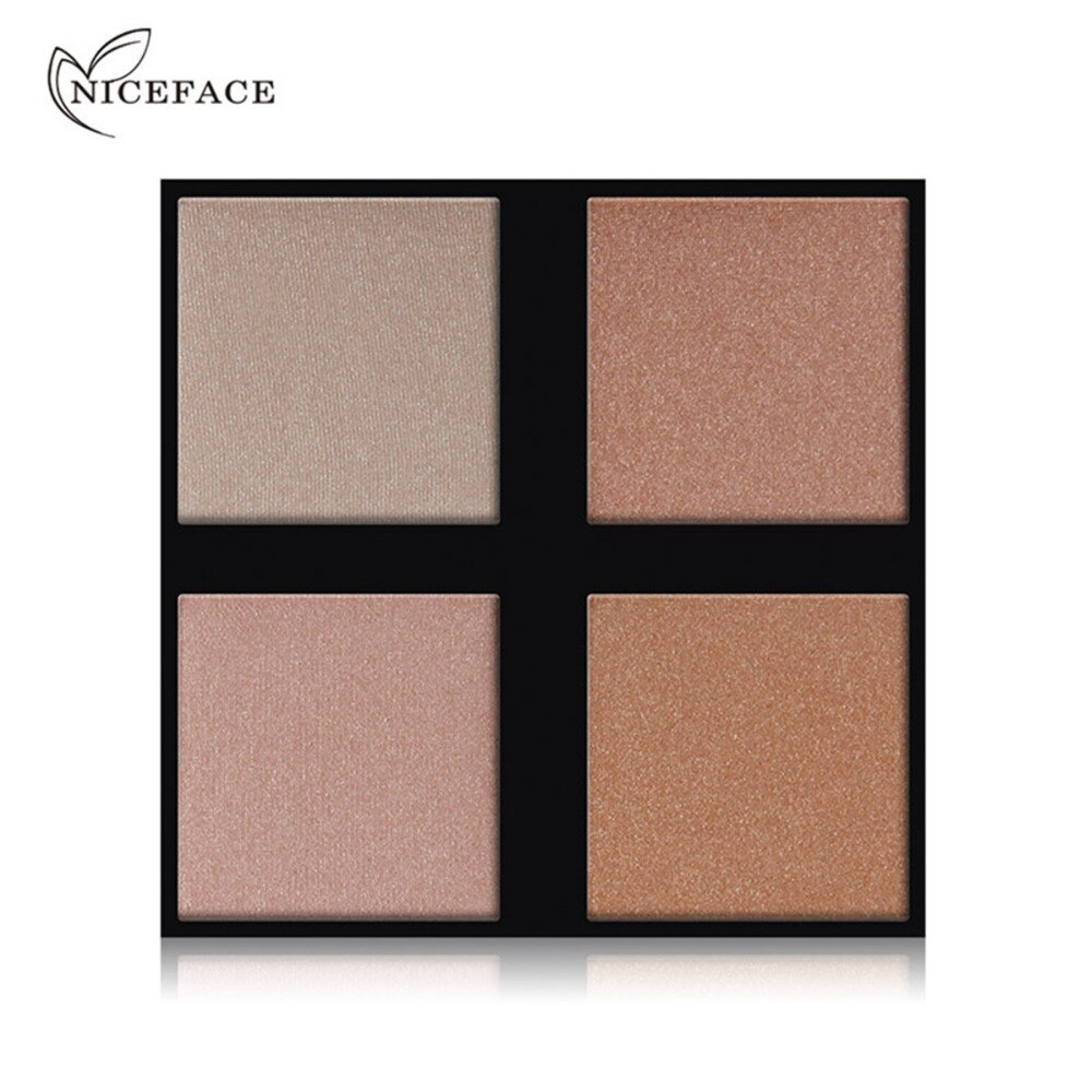 4 Colors Shade Bronzing Matte Shimmer Face Foundation Base Makeup Fix Pressed Powder Palette Concealer Contour Nude Cosmetics