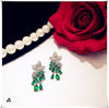 925 Sterling Drop Earrings For Women Artificial Emerald Vintage Fine Jewelry Cubic Zirconia Green Stone Luxury Eardrop Brincos