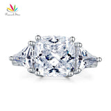 Peacock Star Cushion Cut 4 Carat Solid 925 Sterling Silver Ring Party Luxury Jewelry Created Diamante CFR8310