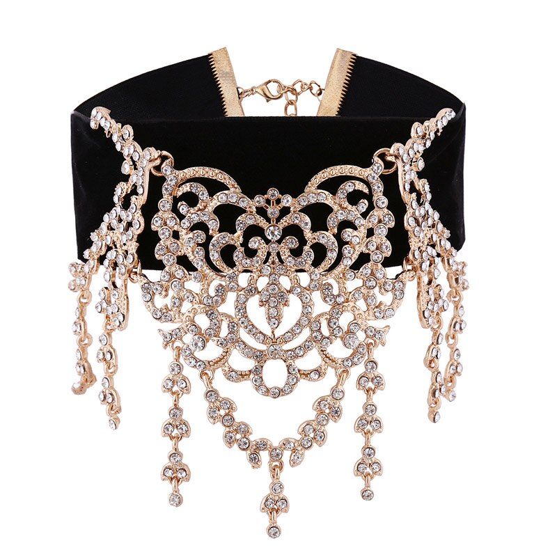 Luxury Rhinestone Choker Crystal Necklace Women gothic choker Maxi statement Necklace 2018 fashion jewelry Collar Collier femme