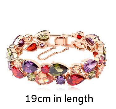 Emmaya Factory Price Mona Lisa Multicolor Cubic Zircon Bracelets Bangles Luxury Wedding Bracelets for Women Crystal Jewelry