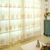 European Luxury Blackout Gold windows treatment curtains for living room bedroom flower tulle valance