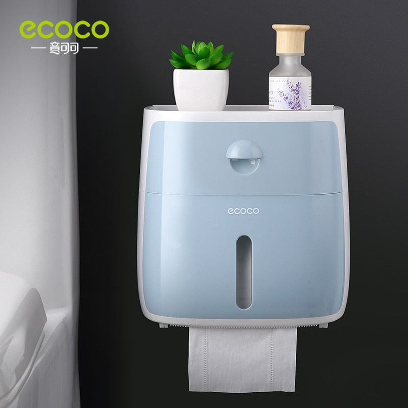 GUNOT Portable Toilet Paper Holder Wall-mounted Paper Dispenser For Bathroom Plastic Tissue Storage Box Bathroom Accessories Set