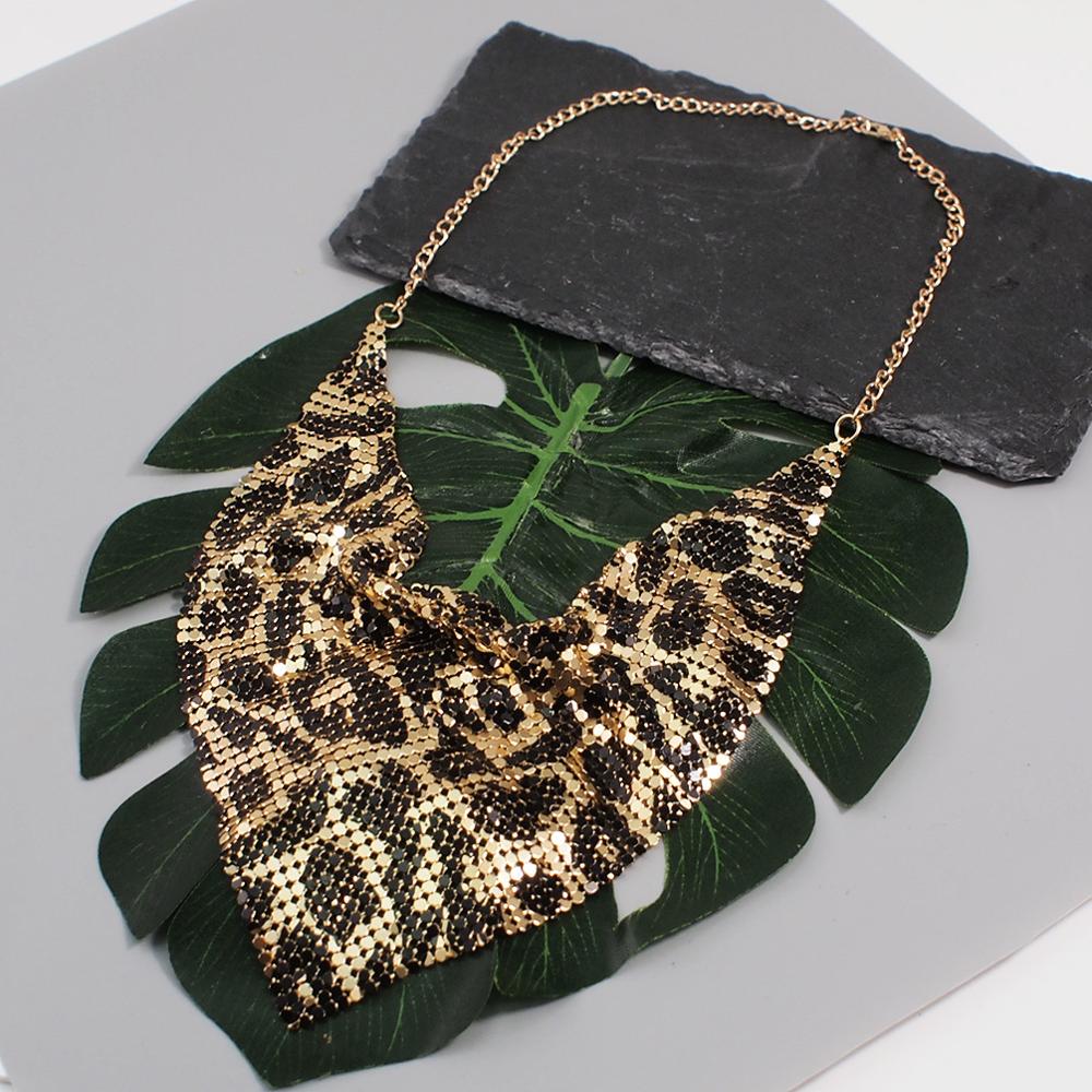 MANILAI Fashion Shining Metal Slice Leopard Choker Necklaces For Women Party Wedding Jewelry Accessories Indian Necklace 2020