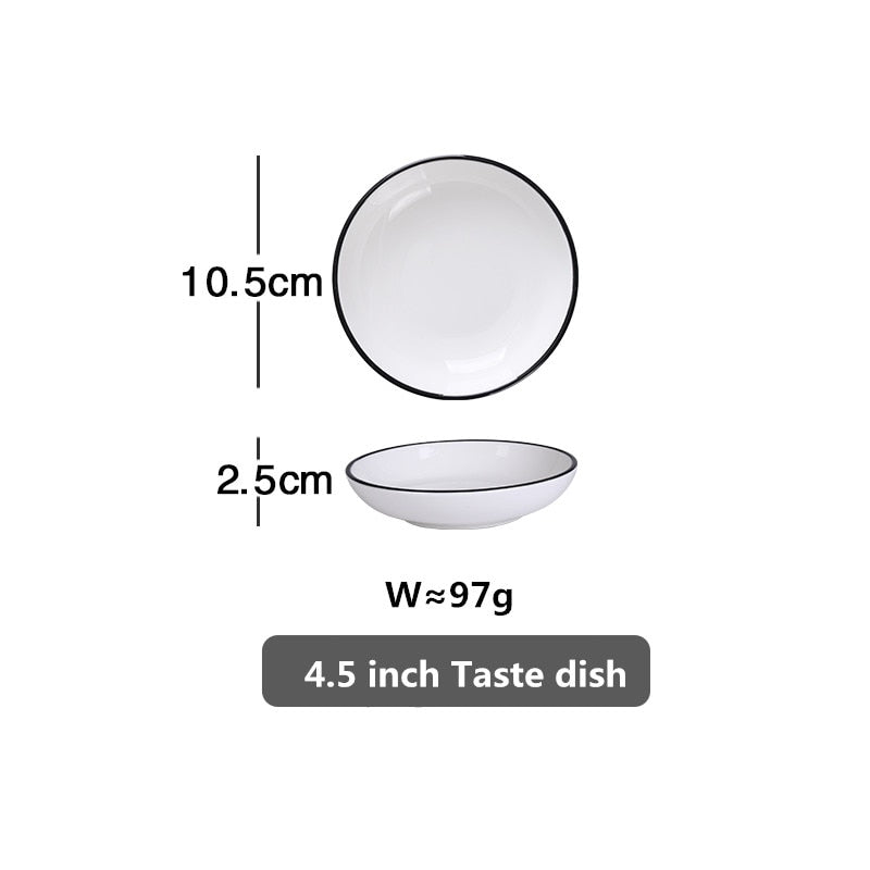 White Dinner Plate Set Ceramic Kitchen Plate Tableware Set Food Dishes Rice Salad Noodles Bowl Soup Kitchen Cook Tool 1pc