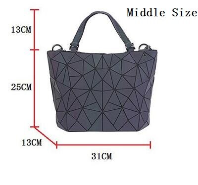 Luminous Bag Women's Geometry Lattic Totes  Quilted Shoulder Bags Hologram Laser Plain Folding Handbags  Free Shipping