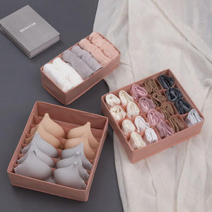 3PCS/Set Non-woven fabric underwear organizer Bras socks drawer organizer Foldable underwear box Wardrobe clothes storage box