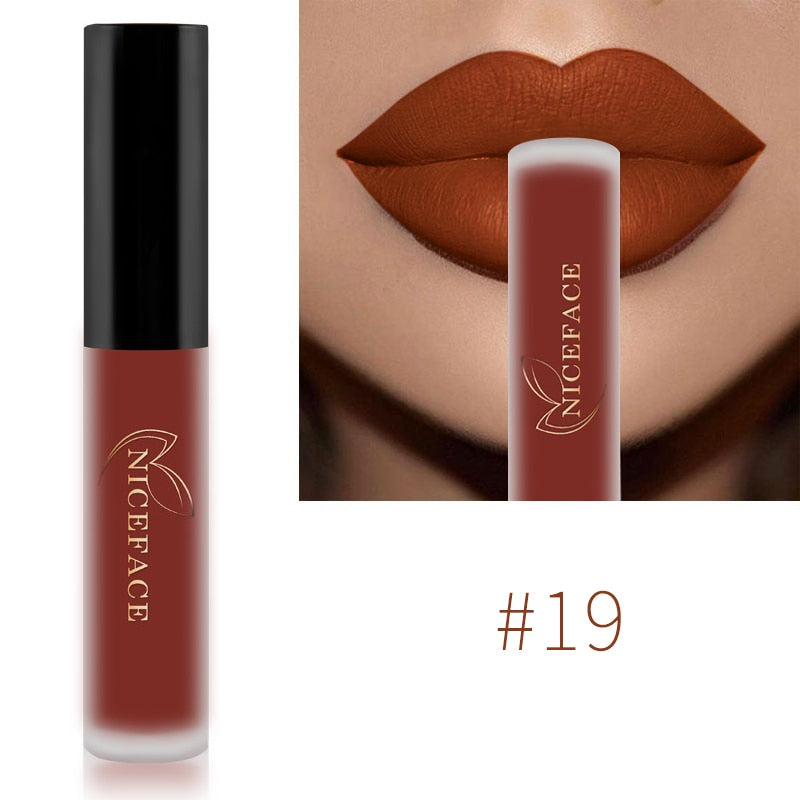 Lip Gloss 34 Colors Nude Matte Liquid Lipstick Red Mate Waterproof Long Lasting Moisturizing Lipgloss Lip Makeup Cosmetics