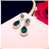 925 Sterling Drop Earrings For Women Artificial Emerald Vintage Fine Jewelry Cubic Zirconia Green Stone Luxury Eardrop Brincos