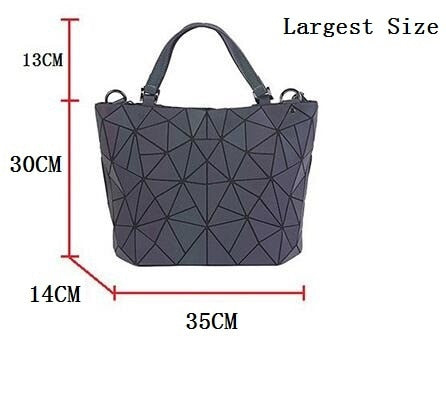 Luminous Bag Women's Geometry Lattic Totes  Quilted Shoulder Bags Hologram Laser Plain Folding Handbags  Free Shipping