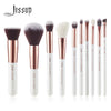 Jessup Brand Pearl White/ Rose Gold Makeup Brushes set professional Make up Brush Tool kit Foundation Powder Buffer Cheek Shader