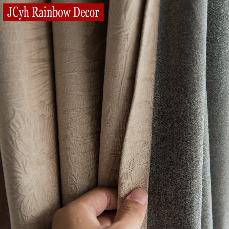 JCyh Solid Blackout Curtains For Living Room Bedroom Modern Blackout Curtains For Window Treatment Drapes Blinds Shading 85%