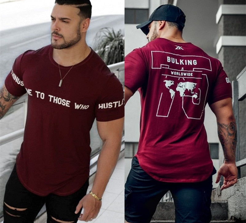 Mens Cotton T-shirt 2018 New Gyms Fitness Workout t shirt Man Summer Casual Fashion Creativity Print Tees Tops Brand Clothing