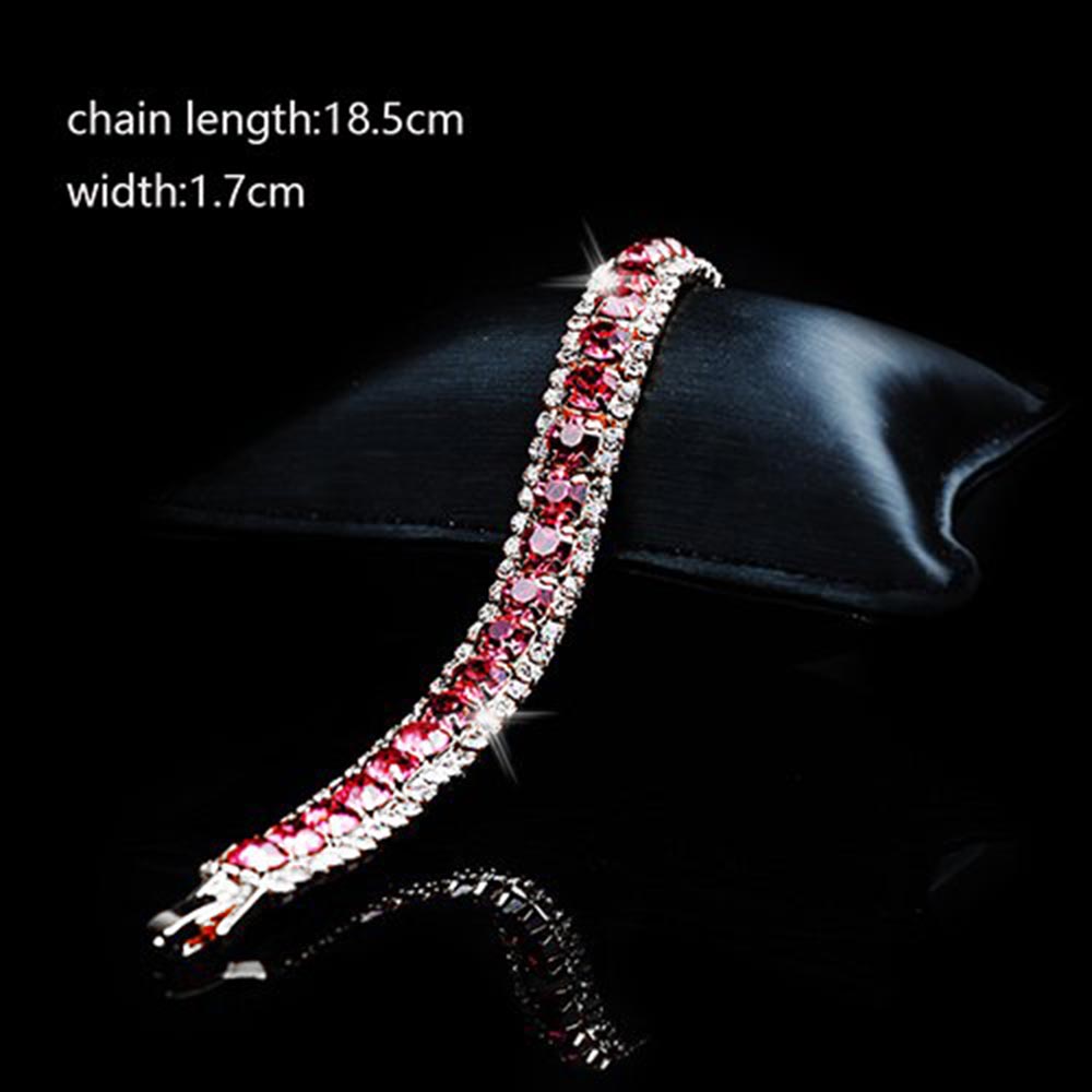 Women Zircon Bracelet Fashion 4 Colors Crystal Tennis Bracelet For Women White Gold Color Wedding Bands Jewelry Holiday Gift