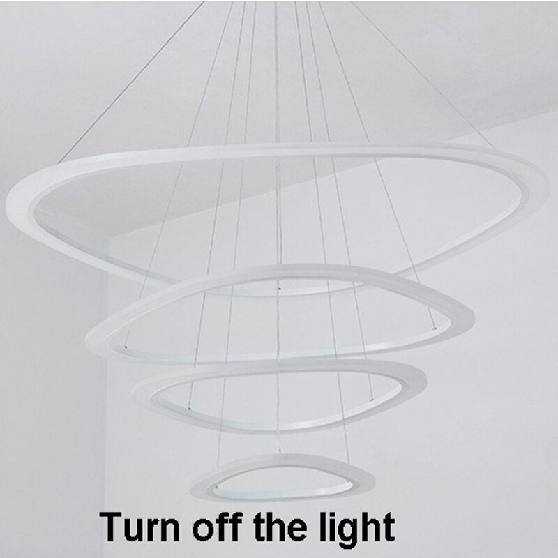 New Modern pendant lights for living room dining room 4/3/2/1 Circle Rings acrylic LED Lighting ceiling Lamp fixtures