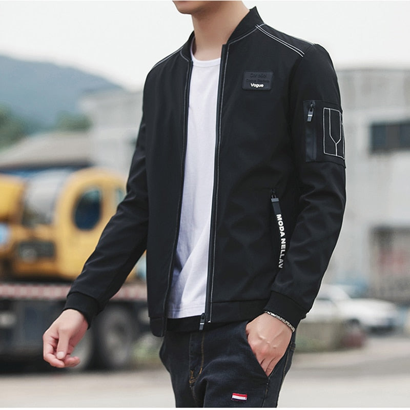 HCXY 2020 New Men Jacket Spring Autumn Fashion Brand Slim Fit Coats Male Baseball Bomber Jacket Mens Coat large size 5XL