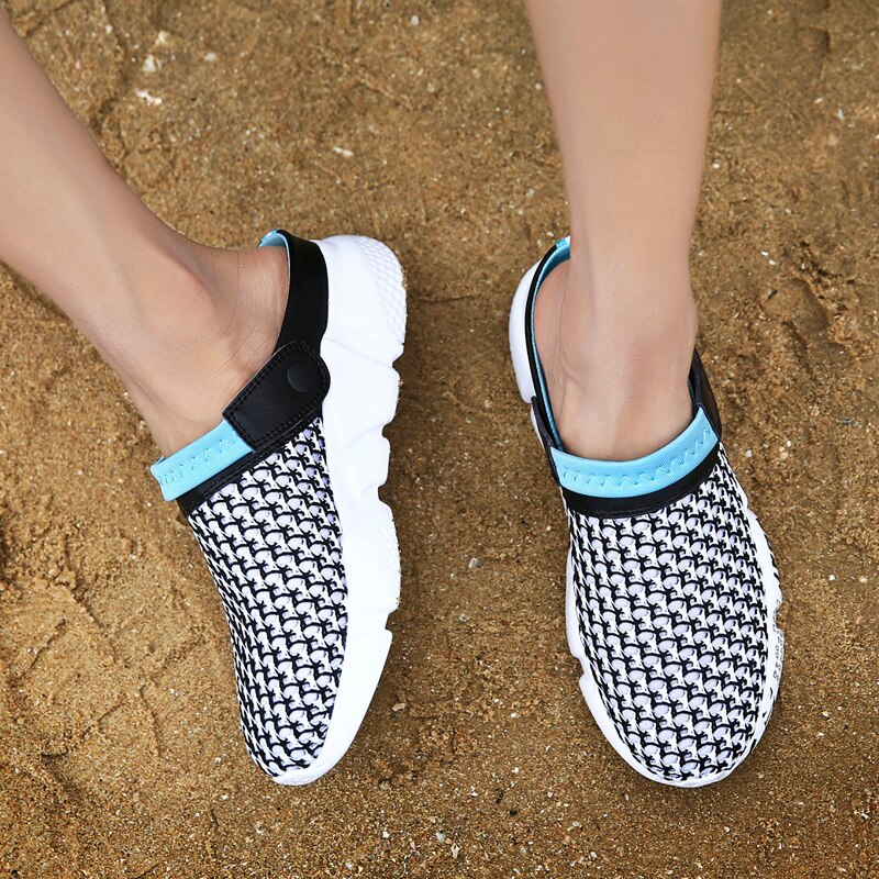 Fashion Sneakers Without Laces Man Handmade Beach Men's Summer Shoes Big Size Mesh Sneakers Light Shoes 2021 Outdoor Flats A-032