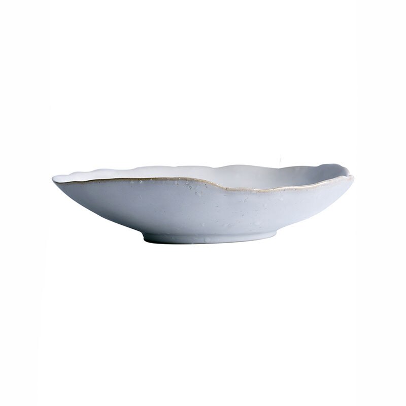 KINGLANG Quality Tableware Nordic Household Ceramics Irregular Shape Rice Salad Bowls Flat Dishes Shallow Desserts Dishes Plate