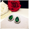 925 Sterling Drop Earrings For Women Artificial Emerald Vintage Fine Jewelry Cubic Zirconia Green Stone Luxury Eardrop Brincos