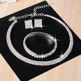 3 PCS Luxury Wedding Bridal Jewelry Sets for Women Necklace Bracelet Australia Crystal Long Earring Set